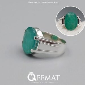 Handmade Natural Green Emerald Ring For Men - 925 Sterling Silver