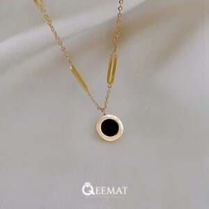 Handmade Black Agate Necklace With Chain for Women & Girls - 925 Sterling Silver