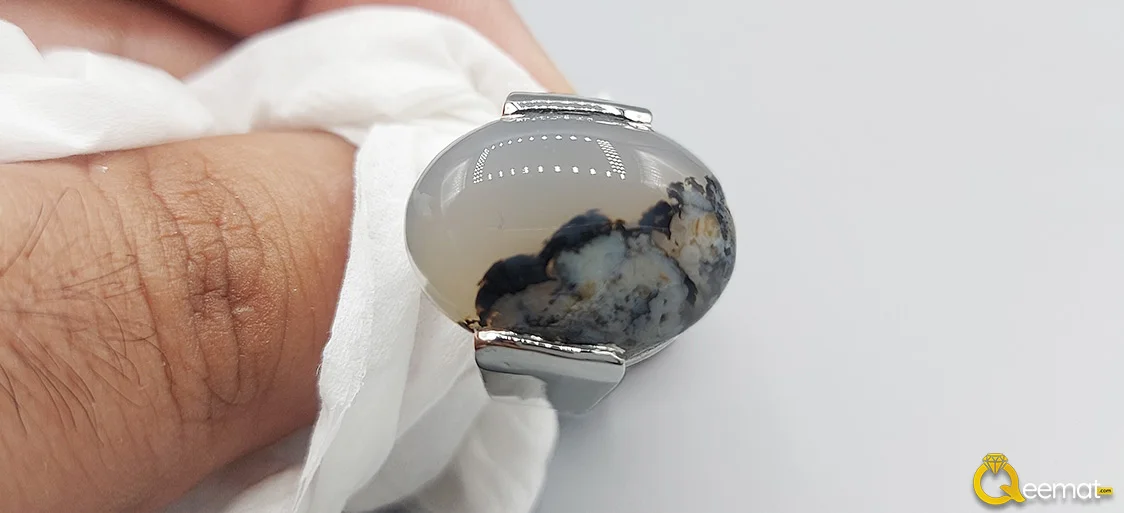 Real Agate Stone with Pure 925 Silver Ring