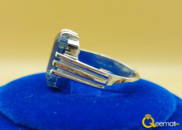 Real Blue Zircon Stone Silver Ring