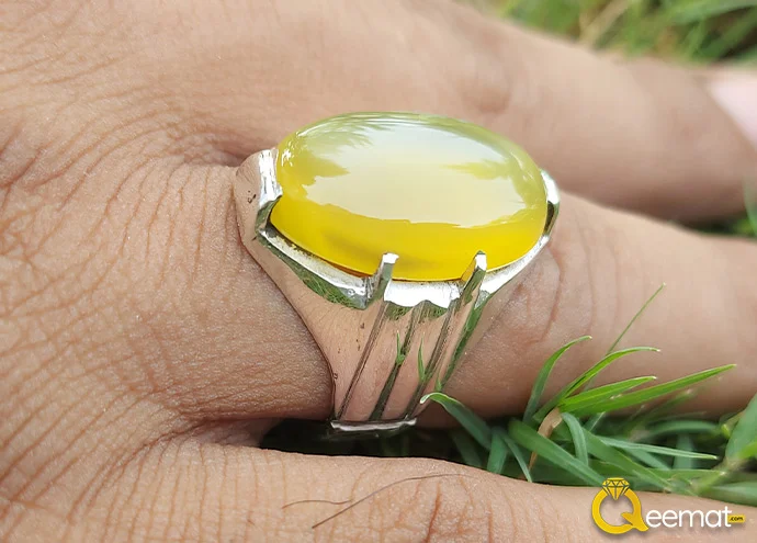 Real Yellow Agate Imran Khan Ring Design For Men