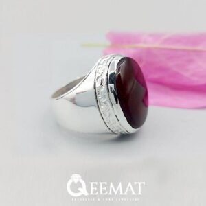 Dark Red Agate Gemstone Ring for Men's | 925 Sterling Silver Ring