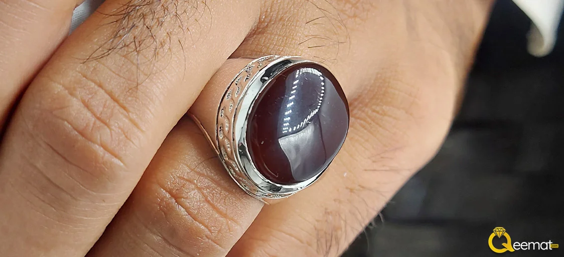 Red Agate Pure Silver Ring For Men's Red Agate Pure Silver Ring For Men's