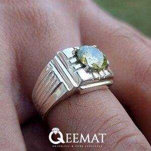 Yellow Stone Handmade Silver Ring - Choose Moissanite or Zirconia