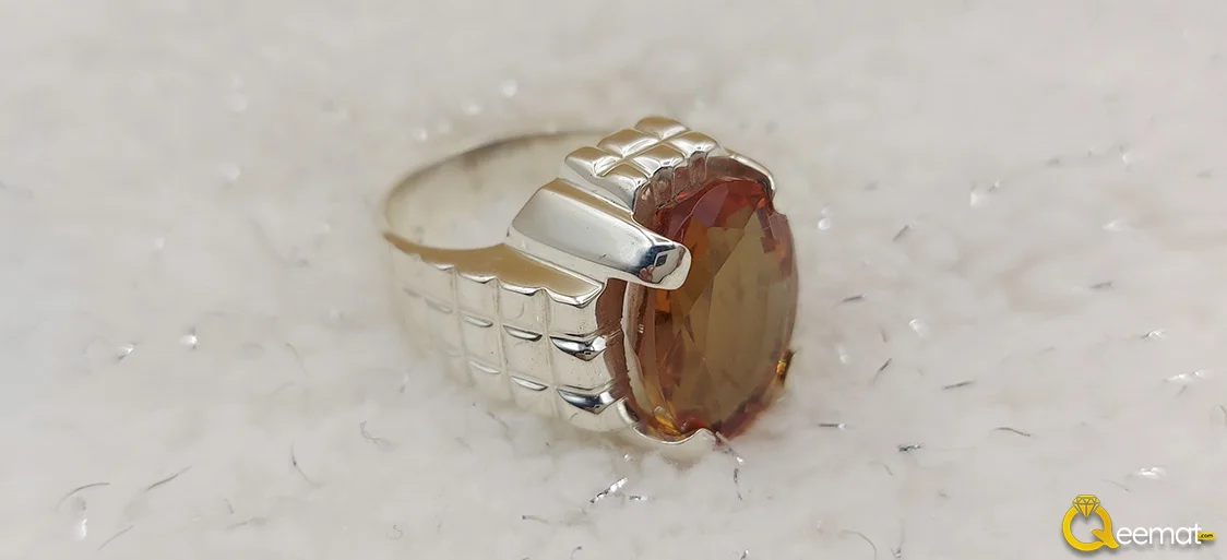 Silver Ring Design With Natural Topaz Stone
