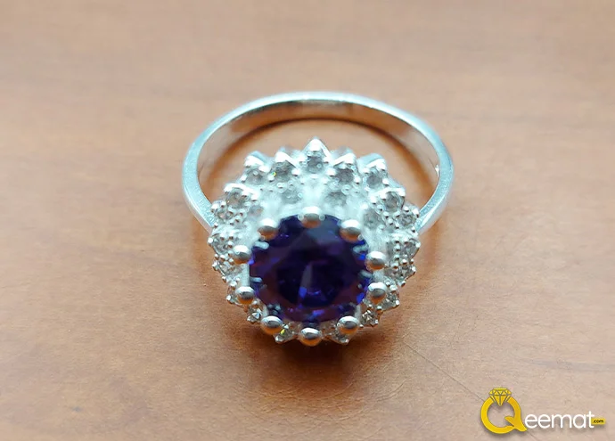 Silver Ring For Girls Neelam Ring For Women