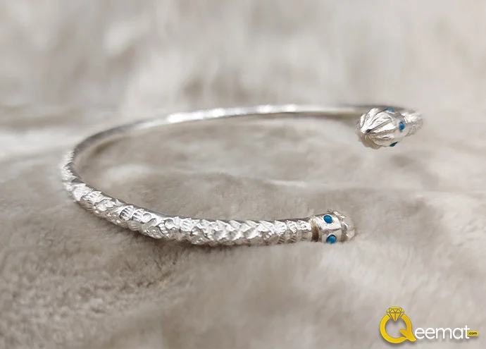 Sterling Silver Muslim Kada Design With Turquoise