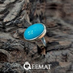 Natural Turquoise Silver Ring for Him - (Handcrafted Artisan Ring)