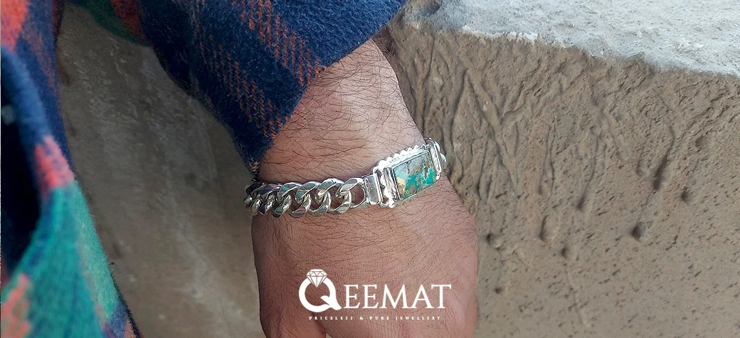 Handmade Silver Bracelet with Turquoise Stone