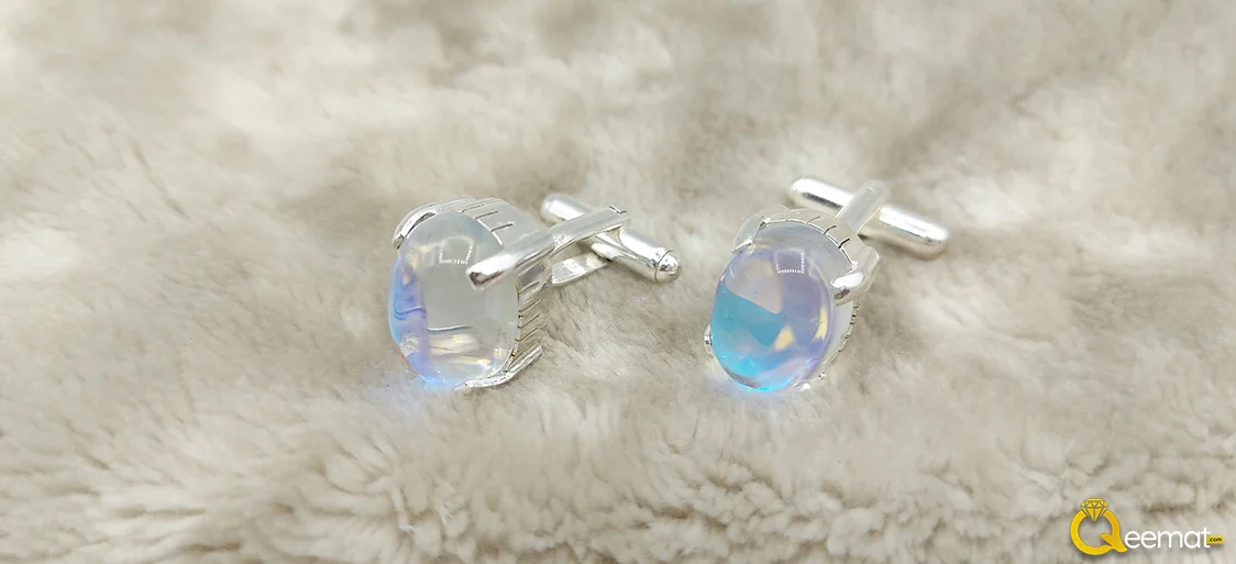 White Gemstone Cufflinks For Men Pure 925 Silver White Gemstone Cufflinks For Men Pure 925 Silver