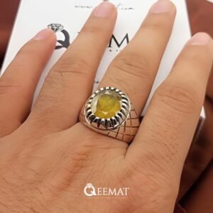 Luxury Hand-Crafted Yellow Sapphire Ring for Men Made Of Silver