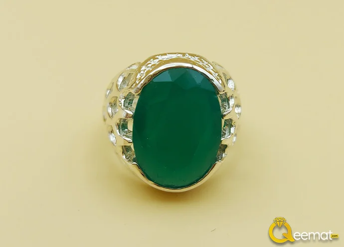 Emerald Stone Made Pure Silver