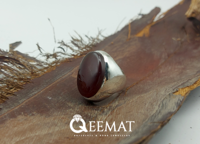 Aqeeq-Natural-Stone-With-Silver-Ring