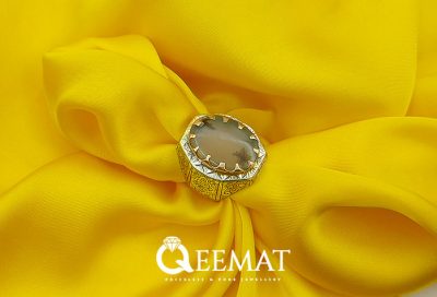 Pure 925 Silver Handmade Men Ring with Natural Shajri Aqeeq Stone