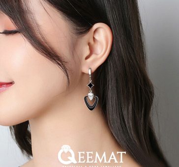 heart-shape-black-colour-platted-silver-earrings-for-party