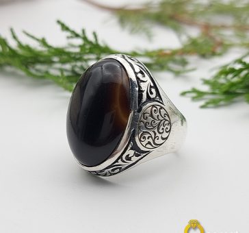 Silver Ring With Sulemani Aqeeq Stone