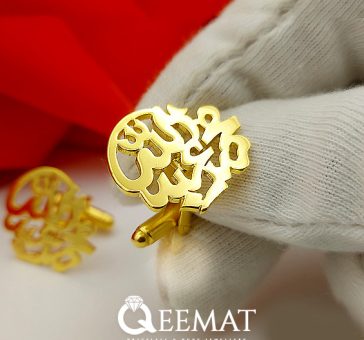 urdu-calligraphy-font-cufflinks-gold-plated-silver-and-copper-studs